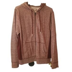 Express Men’s Heather Red Long Sleeve Zip Up Fleece Hoodie Size Medium